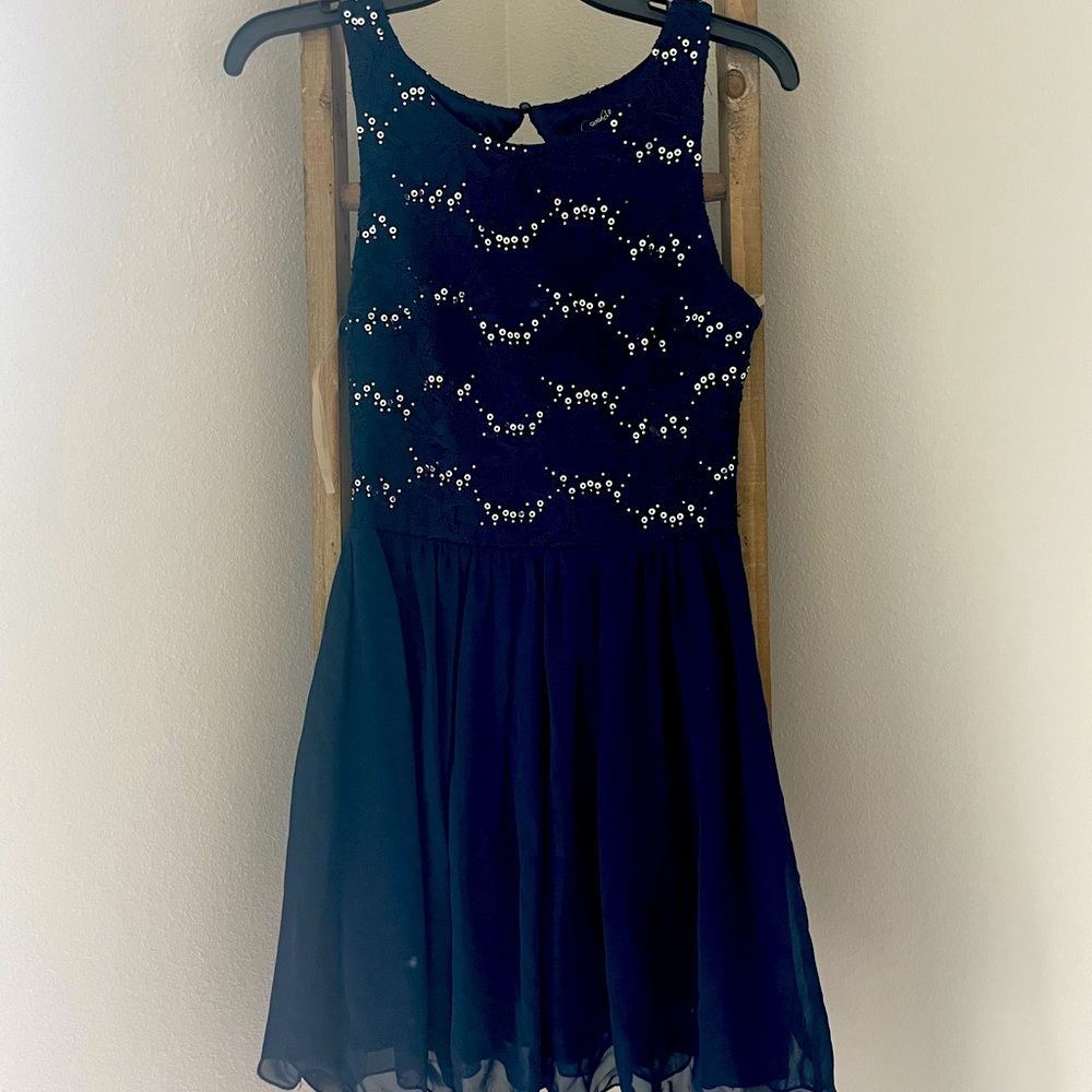 Navy Speechless Sequin Dress. - image 1